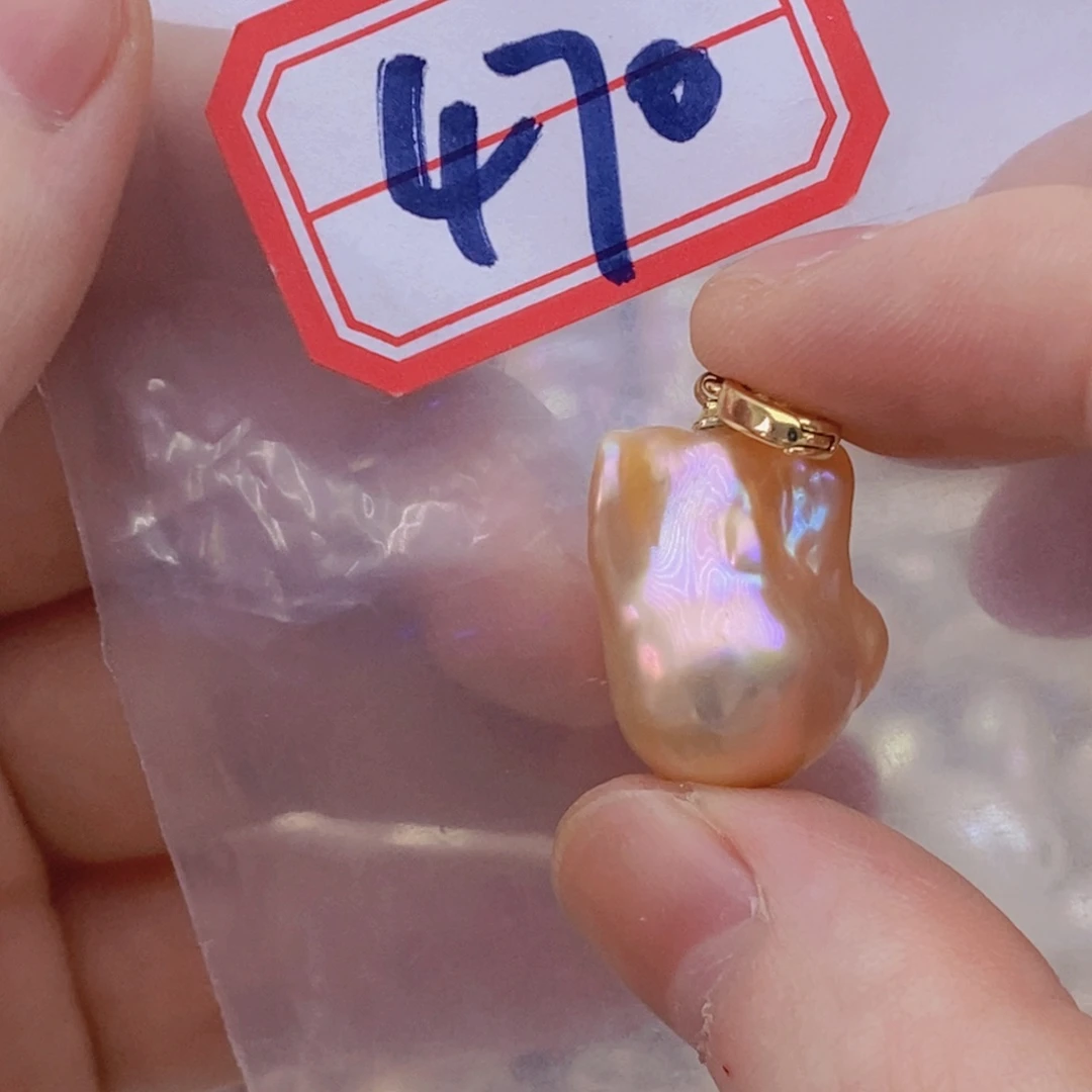 淡水珍珠银S925镶嵌吊坠(赠链)