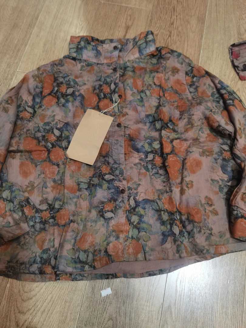 麻苏苏原创  早春苎麻双层堆堆领打底开衫