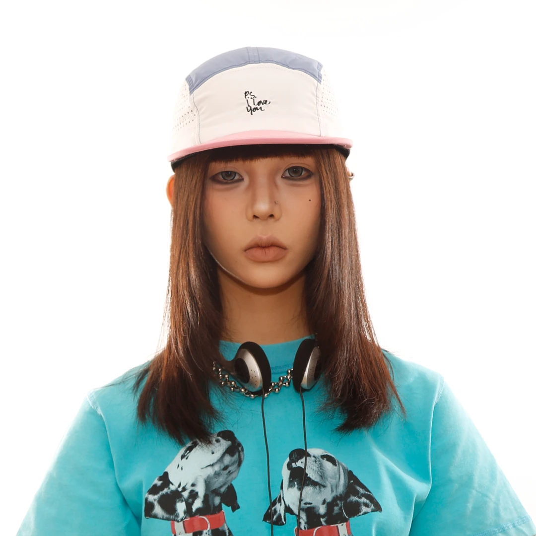 BEAMLIFE25SS原创户外运动健身速干拼色刺绣平檐帽子男女鸭舌帽夏