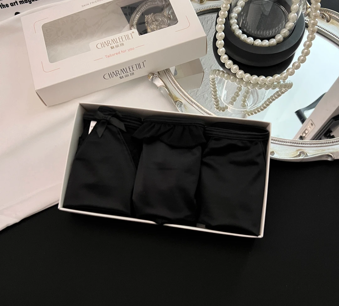 【3条装】30153女三角内裤性感低腰三角裤蕾丝底裤少女时尚绿色内裤