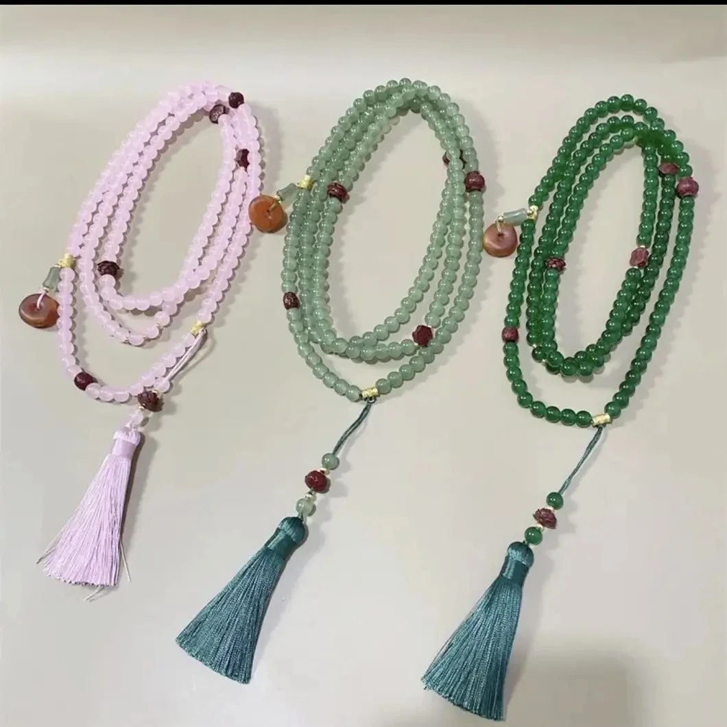 合金玻璃项链 新中式民族风几何中国风挂链中式挂脖古风