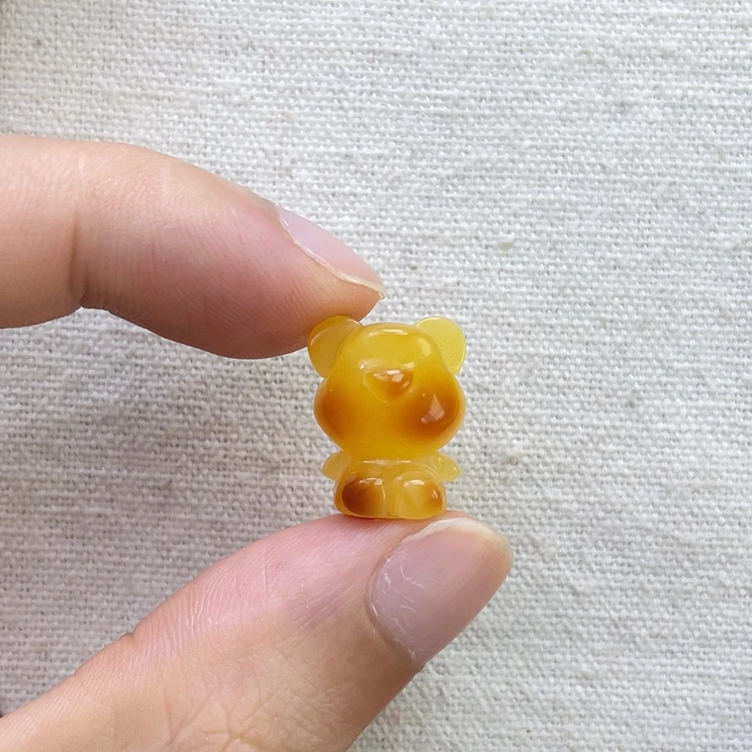 琥珀未镶嵌珠宝奇石小熊