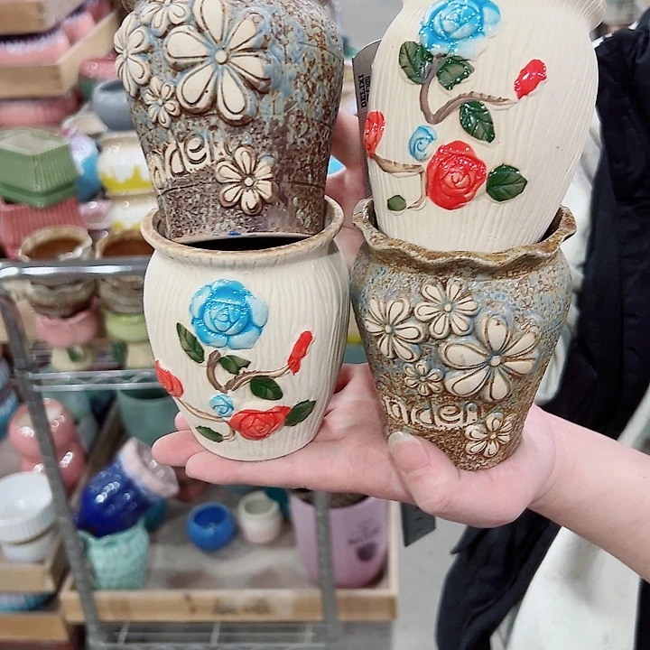 有孔.凑满10元发货多肉陶瓷花盆！