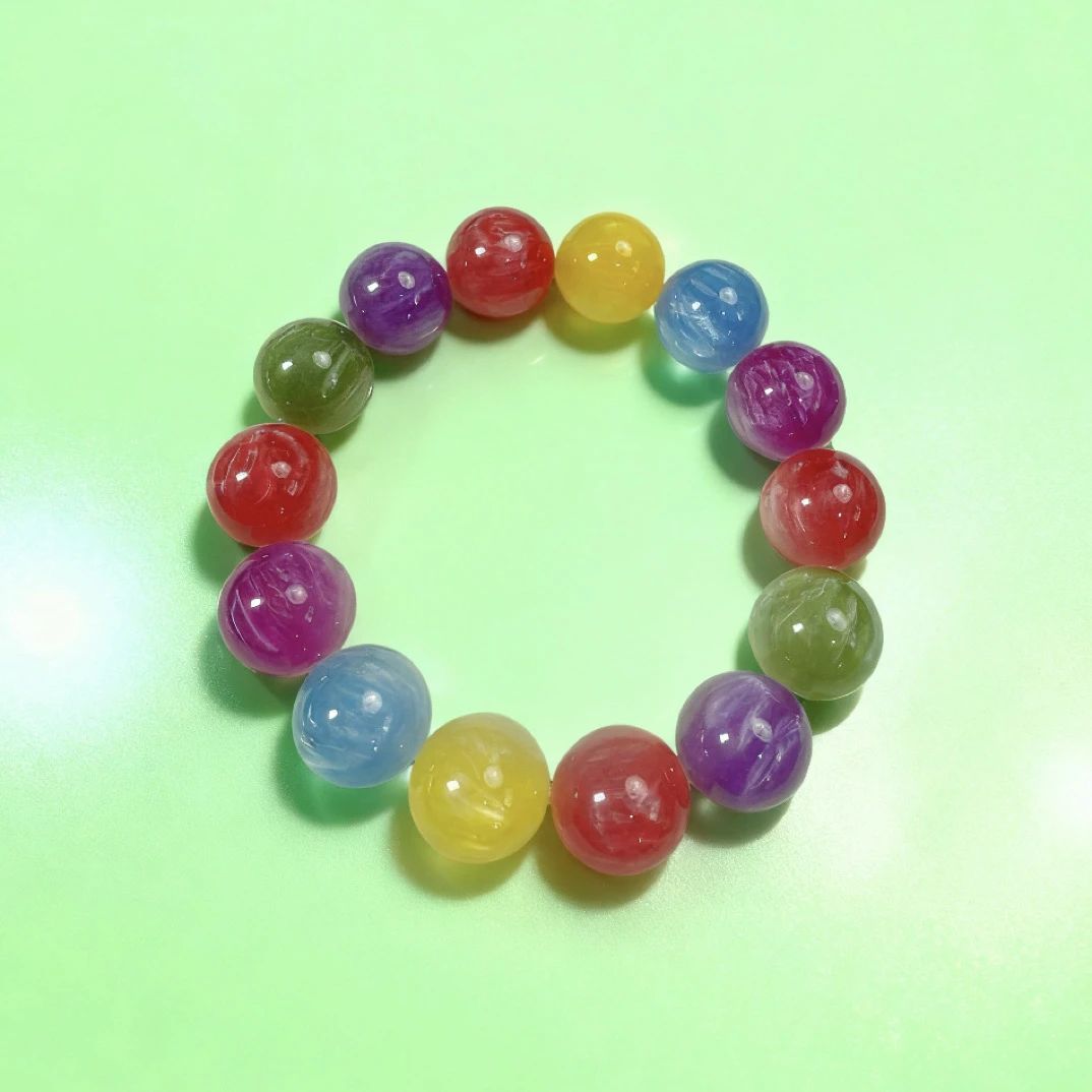 【天朝清货~】果冻七彩变色手串 A63-YQ-1A