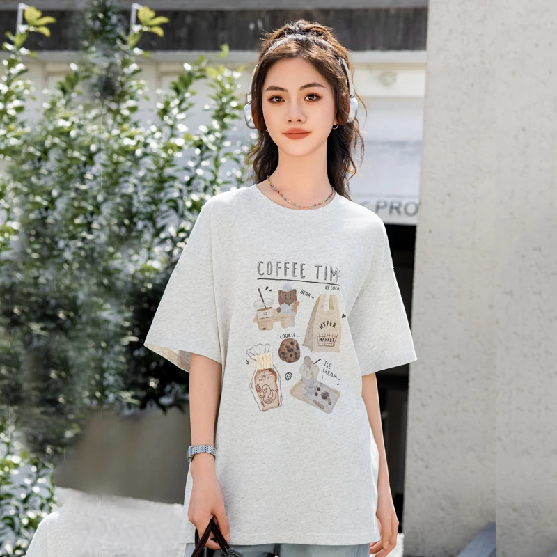 女大童夏季新款宽松短袖上衣T恤2025中大童初中学生时尚百搭25129