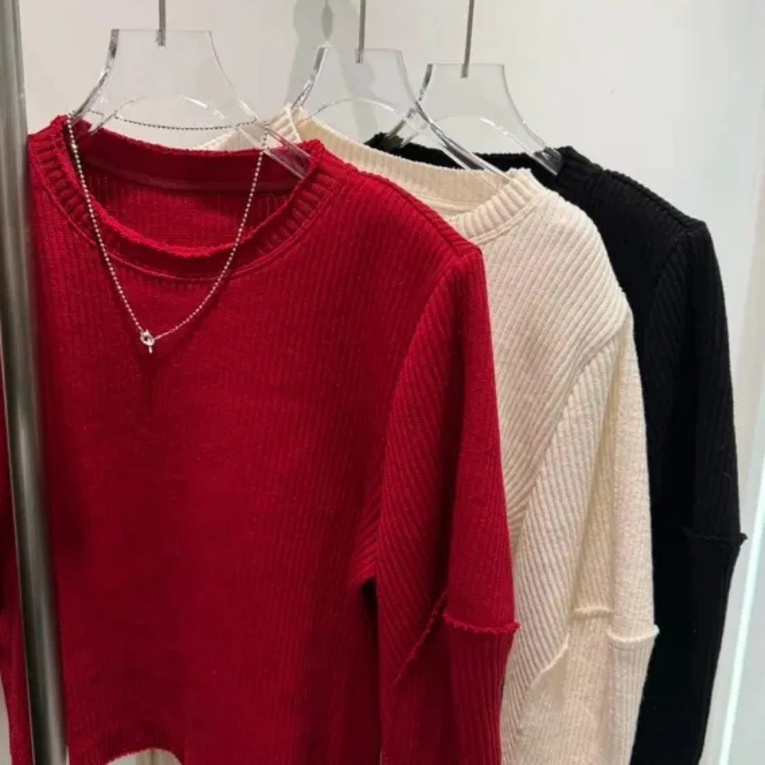 新款时髦洋气显瘦休闲风宽松套头针织衫