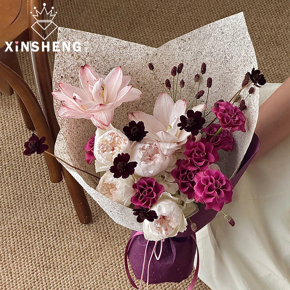 芯苼 手工树皮纸 高级感鲜花花束手工DIY复古包花纸花艺包装资材