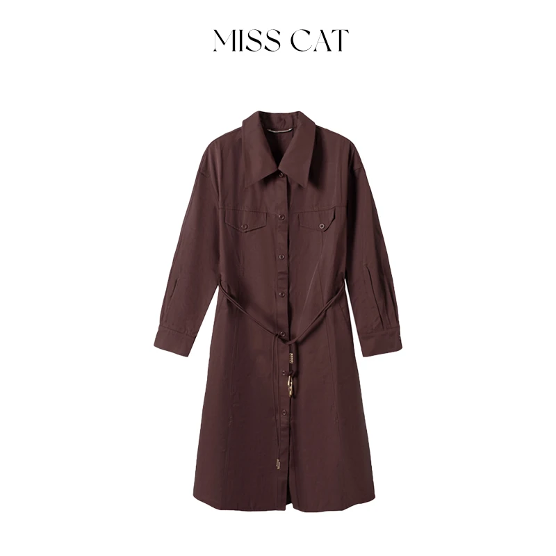 反季FELINE早呀猫小姐春新高级感风衣气质收腰衬衫款长袖风衣显瘦