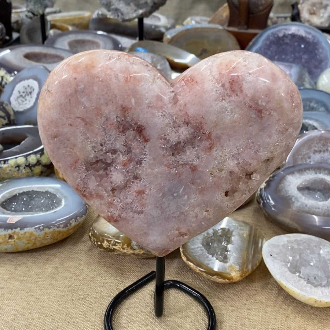 水晶粉爱心未镶嵌