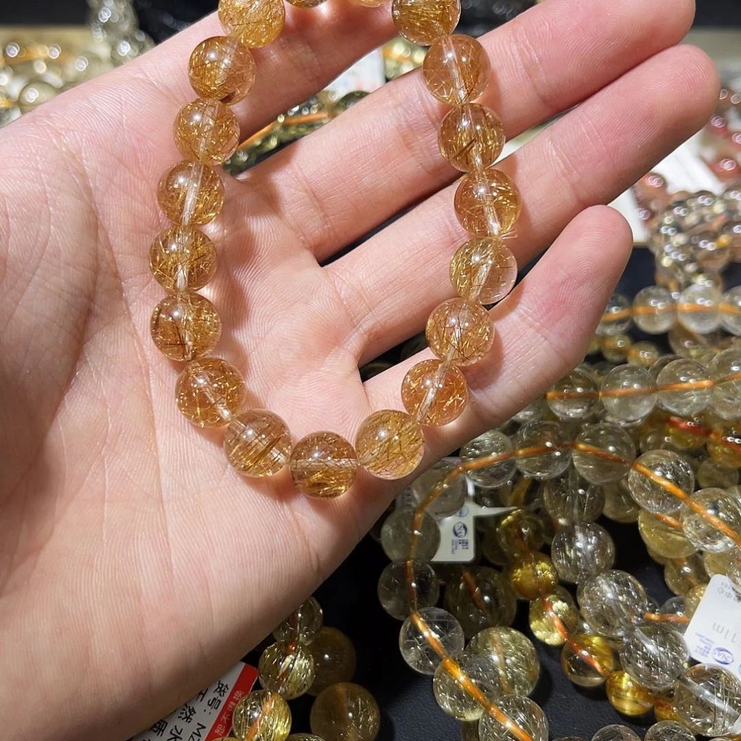 鱼****水晶手链未镶嵌纯天然水晶铜发10m+