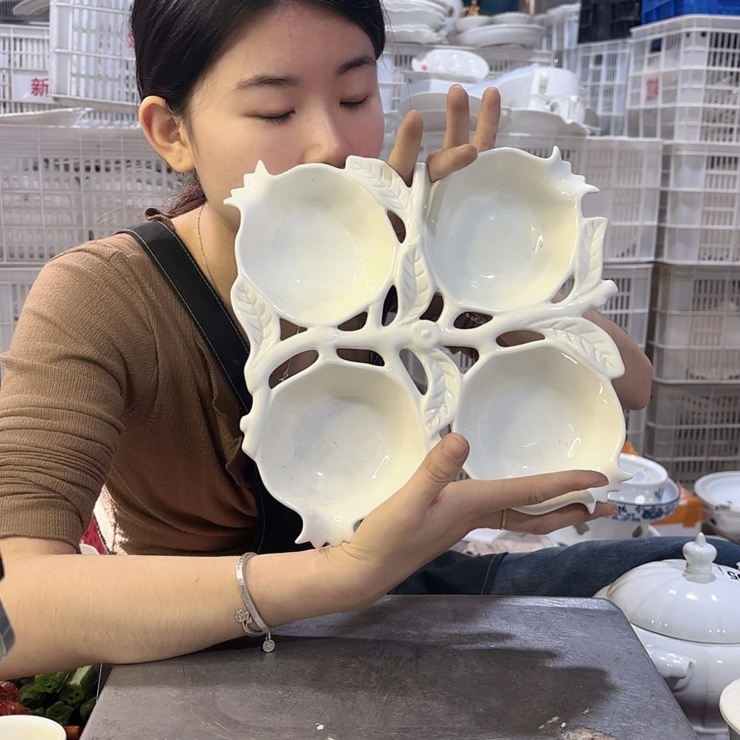 盘微瑕产品………四格石榴一个