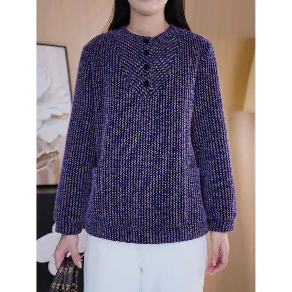 冬季气质毛衣高级感百搭上衣胖mm大码休闲女装减龄针织衫显瘦衣服