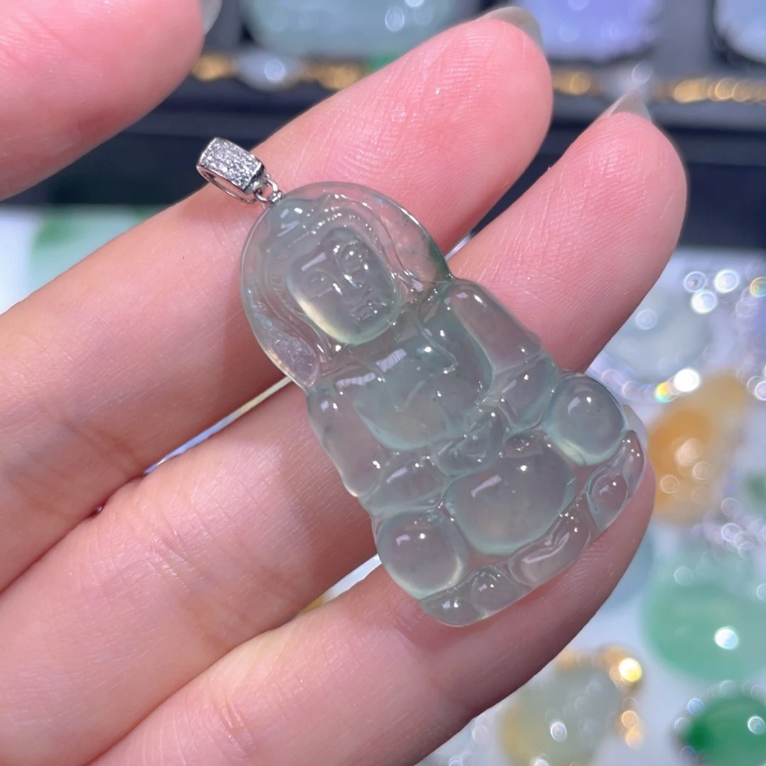 颈饰18K金镶嵌翡翠翡翠