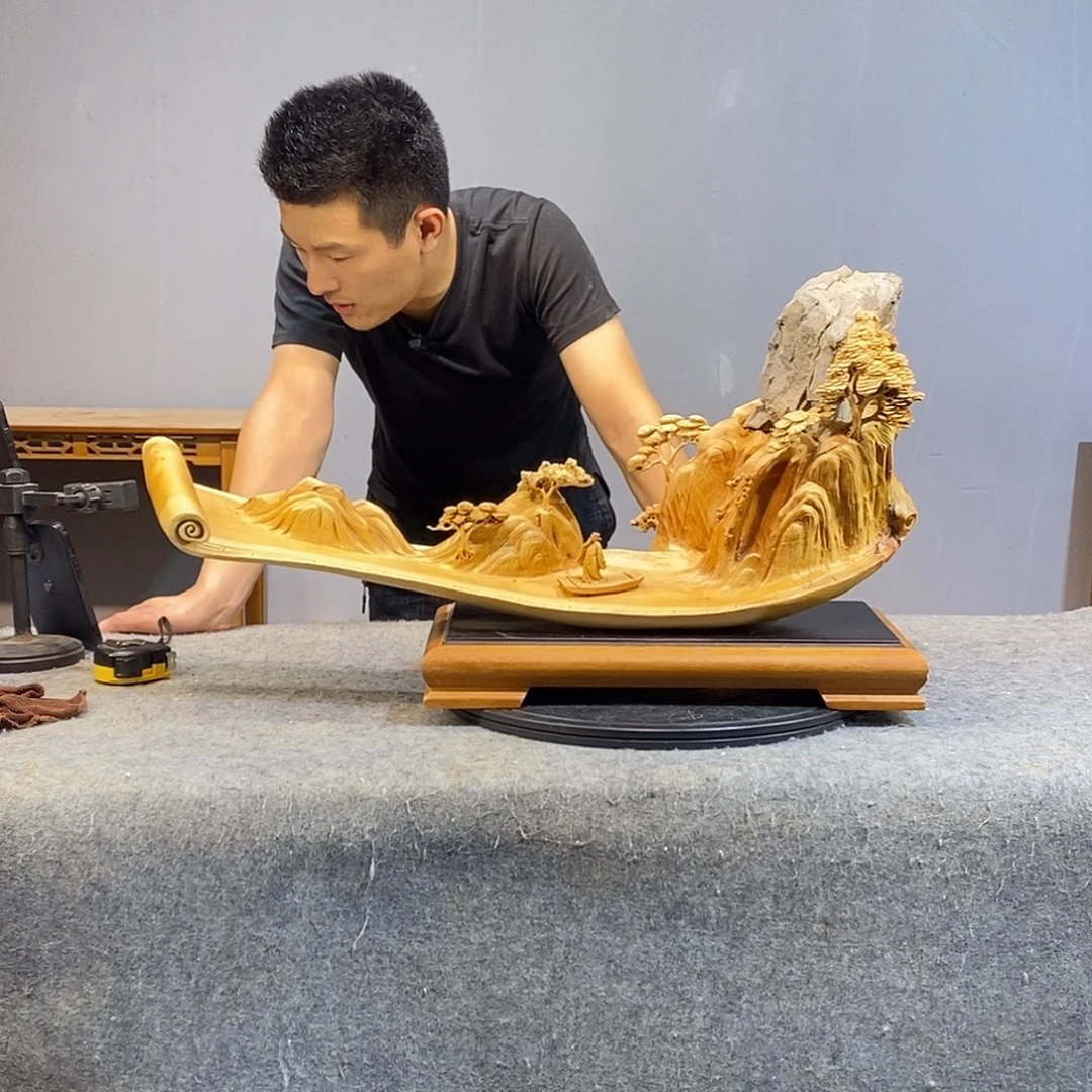 柏木木雕工艺品摆件