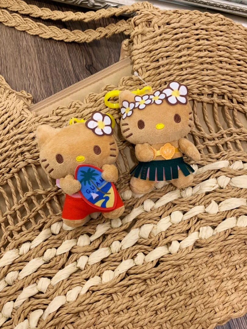 Hellokitty关岛限定黑皮冲浪板kitty挂件挂饰钥匙扣玩偶挂件