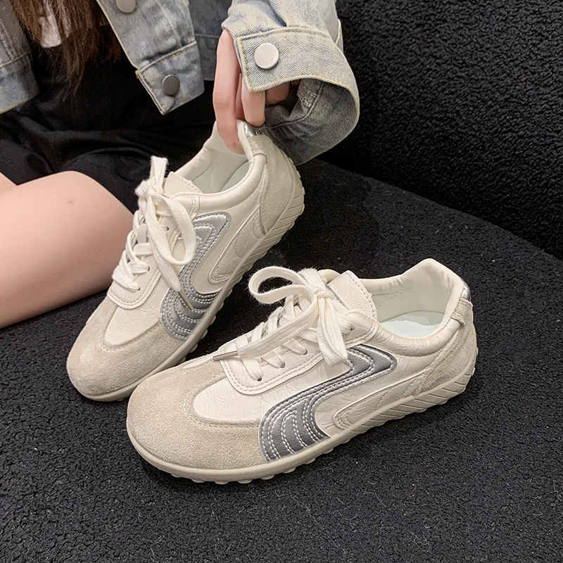 厚底系带阿甘鞋女2025新款百搭休闲运动板鞋轻便软底德训鞋ins潮