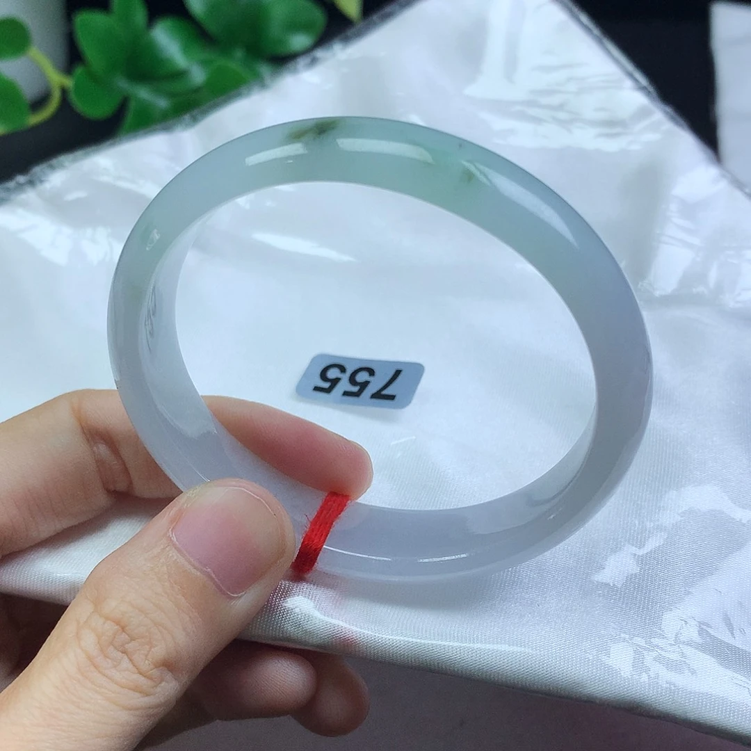 未镶嵌手镯翡翠婧**?54.4圈口飘花贵妃编号755