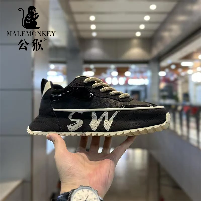 公猴春季男款潮流百搭厚底时尚老爹运动板鞋防滑休闲跑步鞋子A060