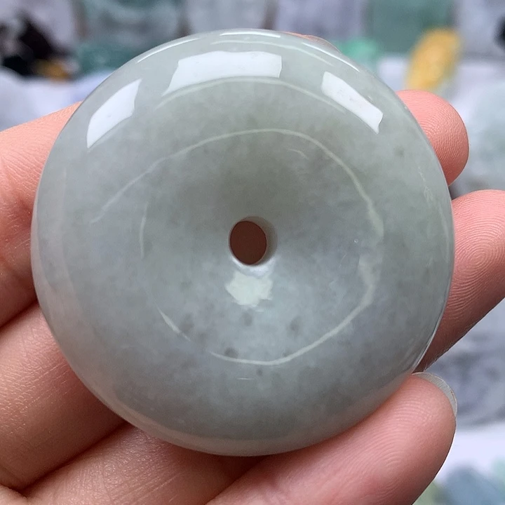 翡翠未镶嵌颈饰平安扣卡厚12+