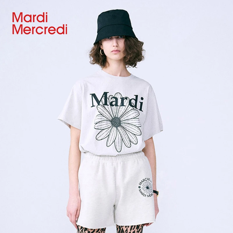 Mardi Mercredi【商场同款】小雏菊三花印花mardi短袖洋气衣服女