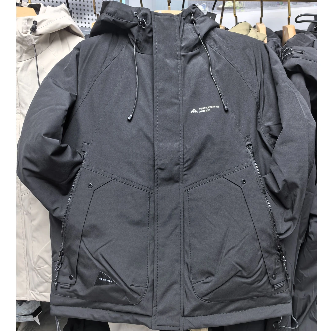 99016男士冬季冲锋衣连帽加棉保暖外套