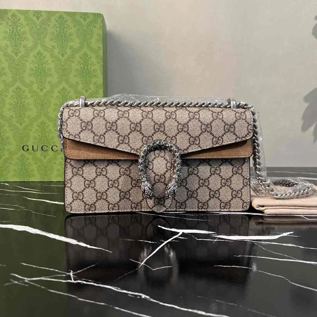 99新 GUCCI/古驰 老花酒神链条包 C835348 8099