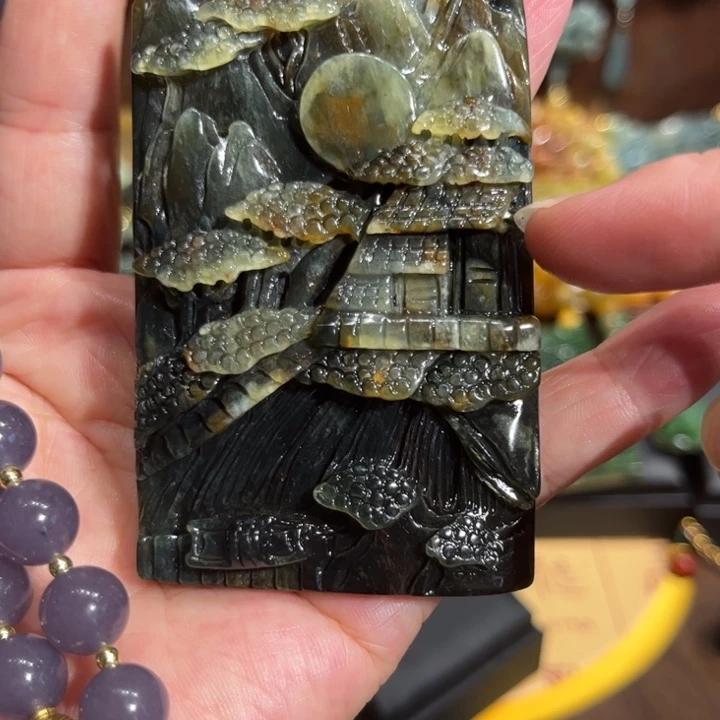 岫玉未镶嵌毛衣链