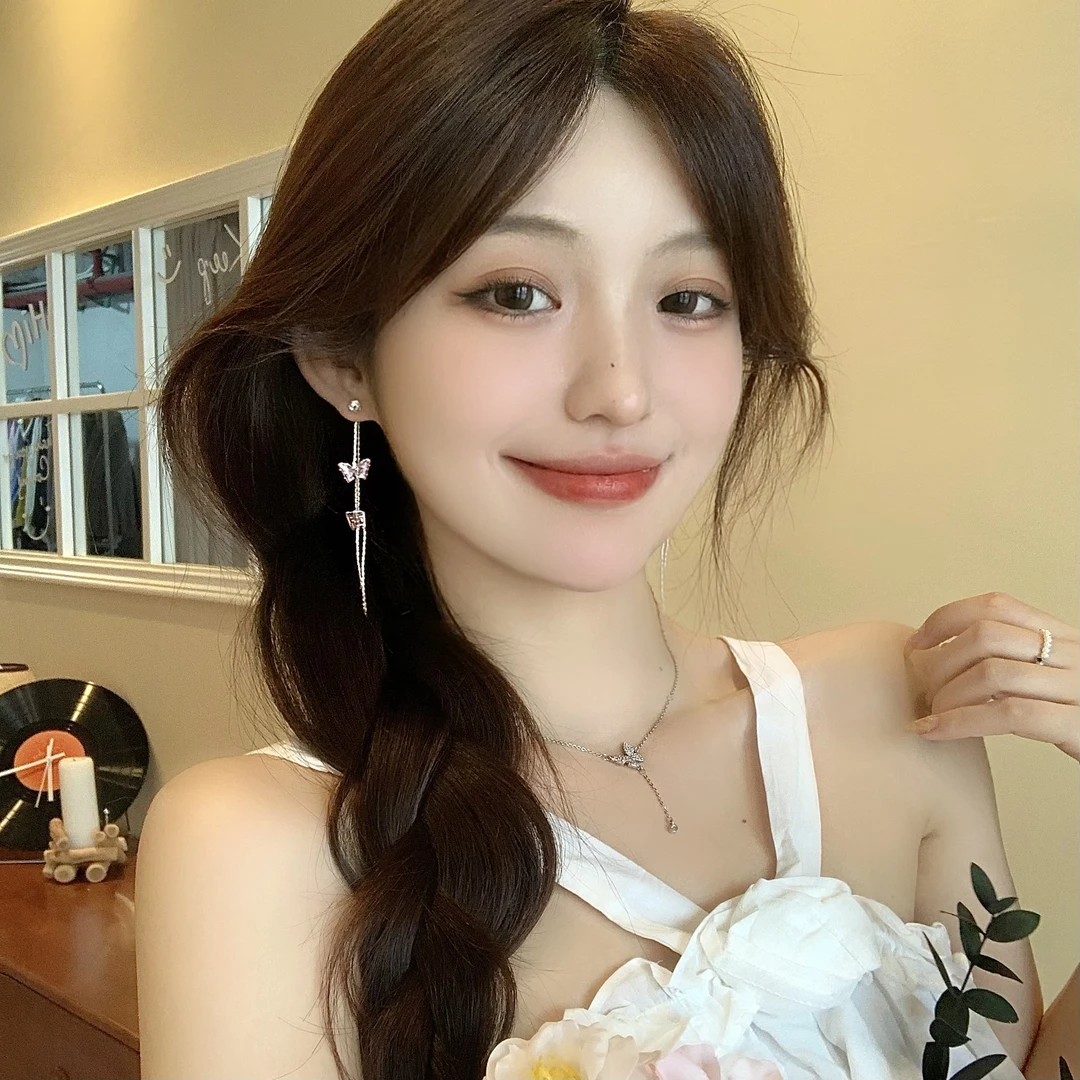 FULL GIRLISH耳环01913超仙蝴蝶耳钉流苏耳饰
