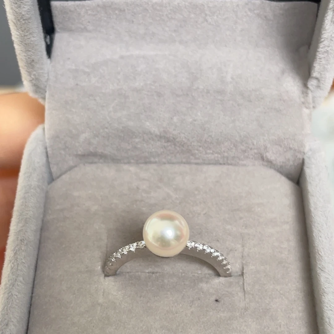 海水珍珠戒指银S925镶嵌