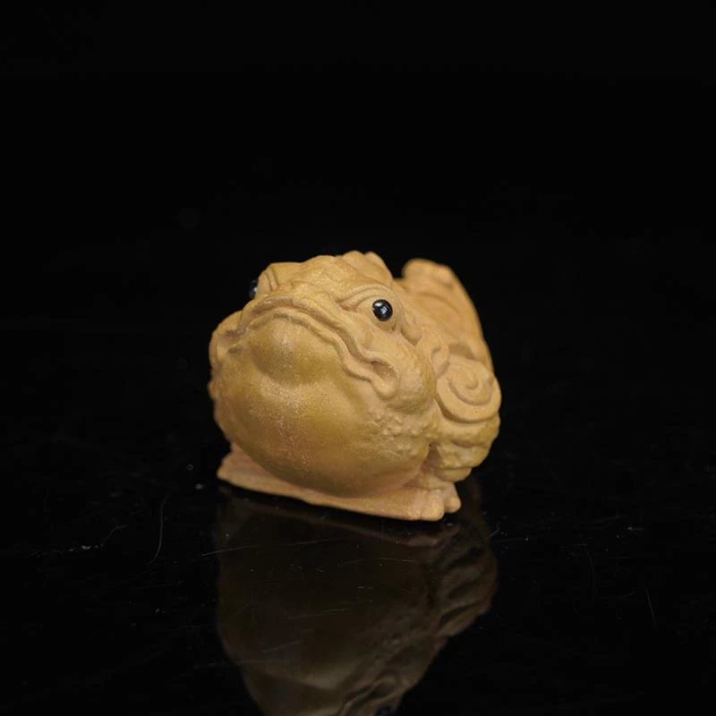 姜弟甄吾堂专属紫砂黄金段金蟾茶宠