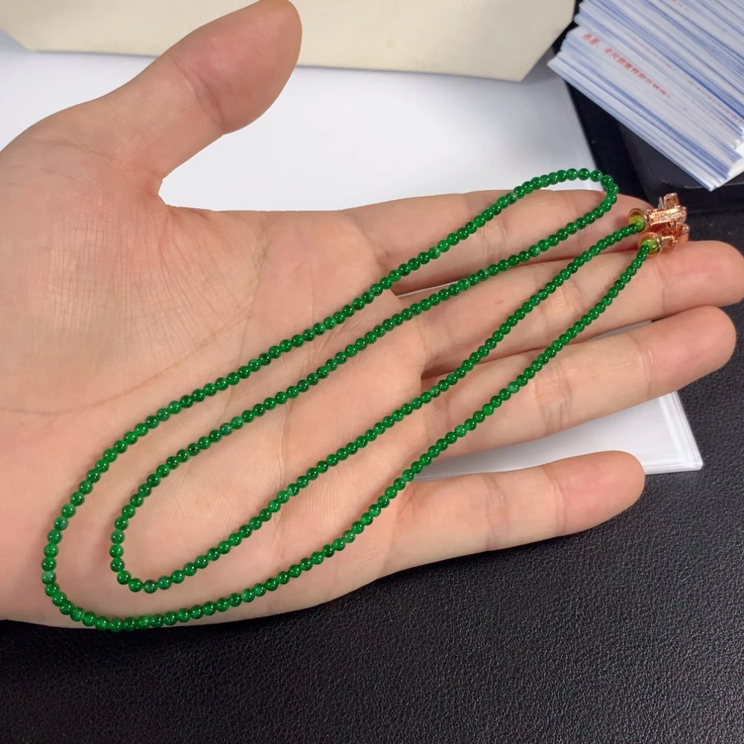 翡翠未镶嵌颈饰项链