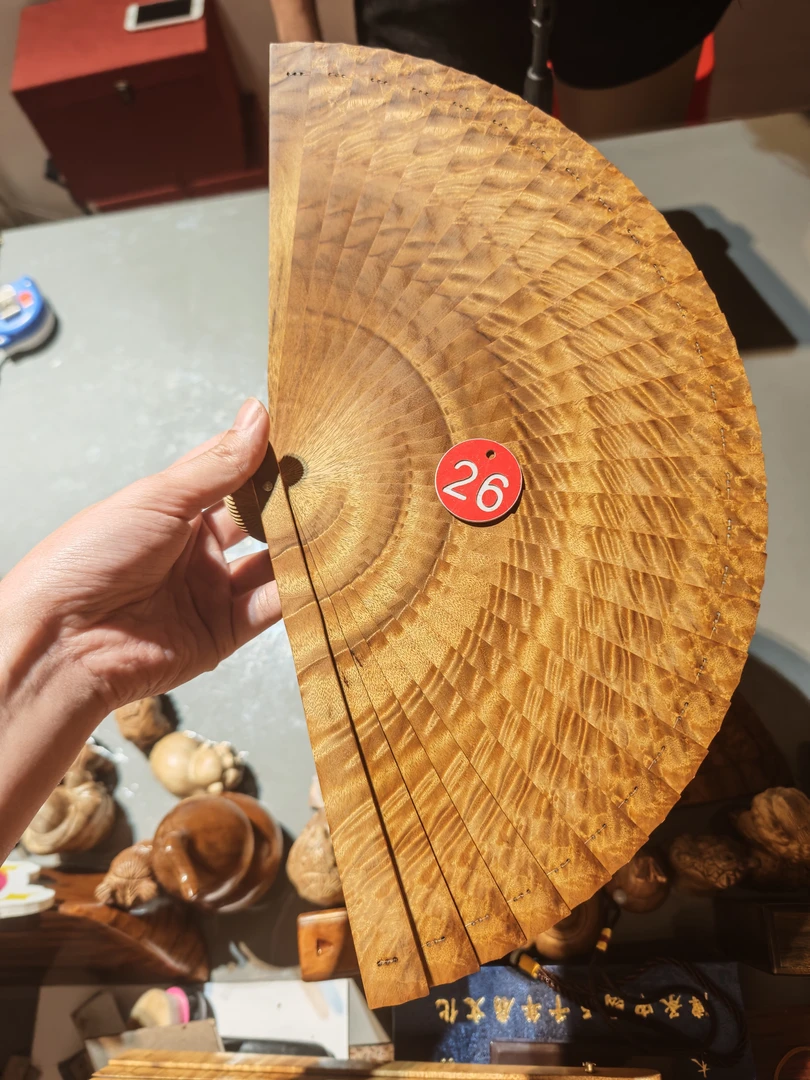 苏扇金丝楠木小叶桢楠扇子21