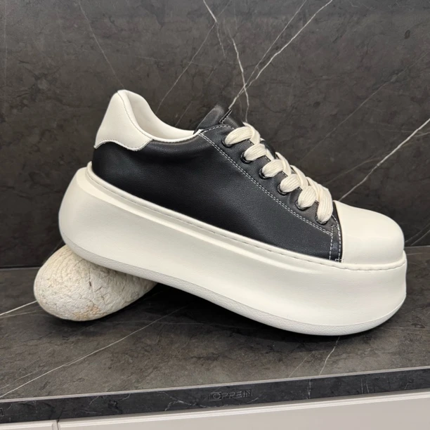 TAAIRXTO大头鞋男款2025冬季新款韩版厚底增高休闲熊猫鞋