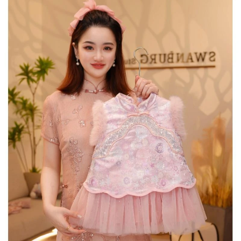 【Y.g9490】2025冬季新款套装裙女宝甜美连衣裙中国风日常冬