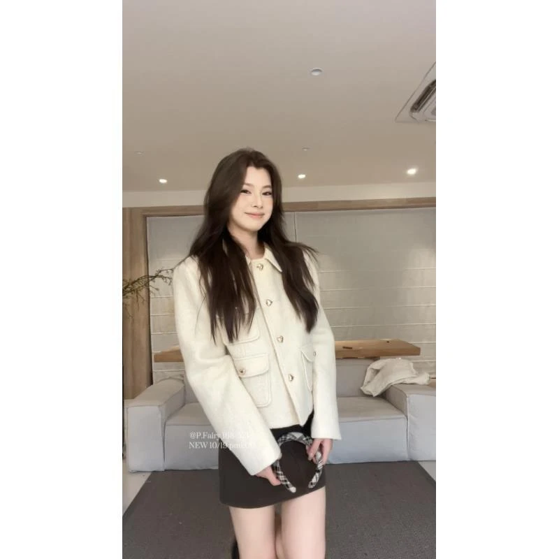 路人仙子【香奢茉莉】时尚高级气质感短款爱心扣小香风外套xz2031