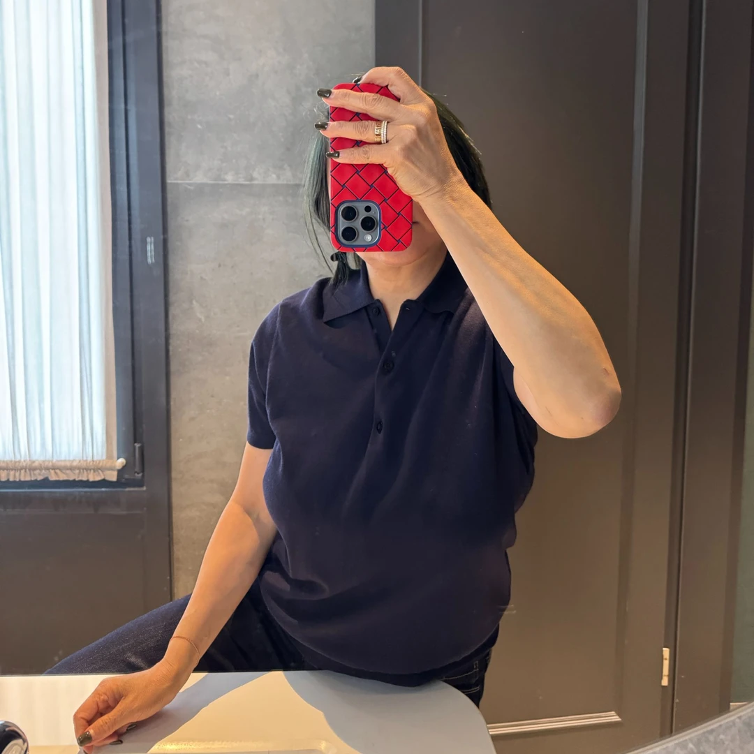 COCOLINDA 14针 莱赛尔丝感短袖POLO领上衣 S2046