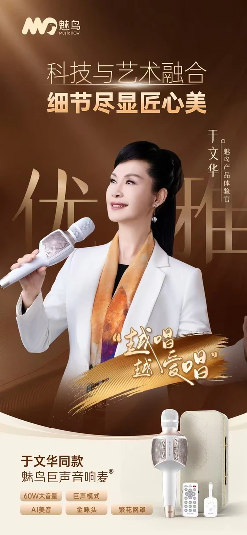 【于文华同款】魅鸟话筒声卡音响一体麦克风家庭K歌户外无线直播