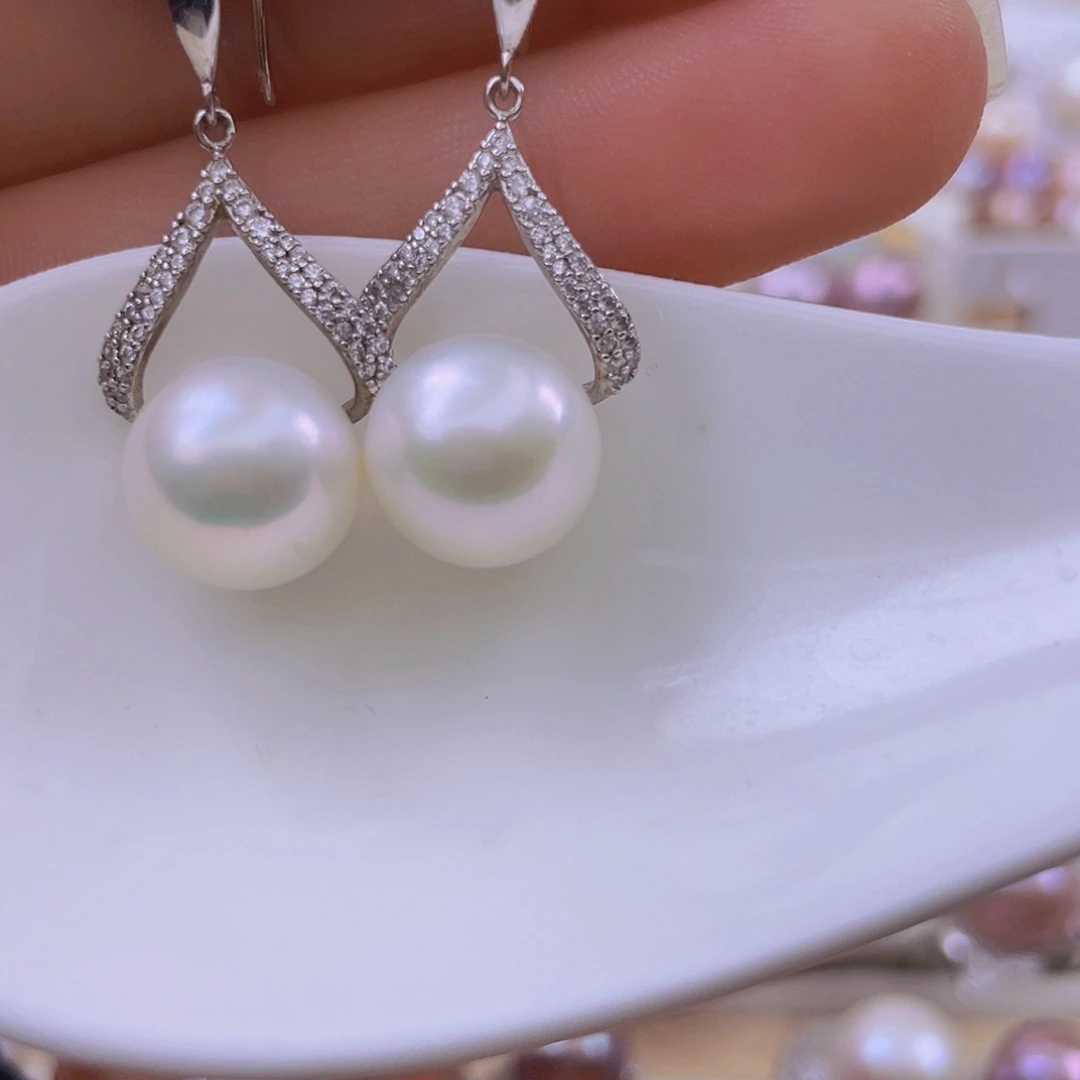 耳饰淡水珍珠银S925镶嵌