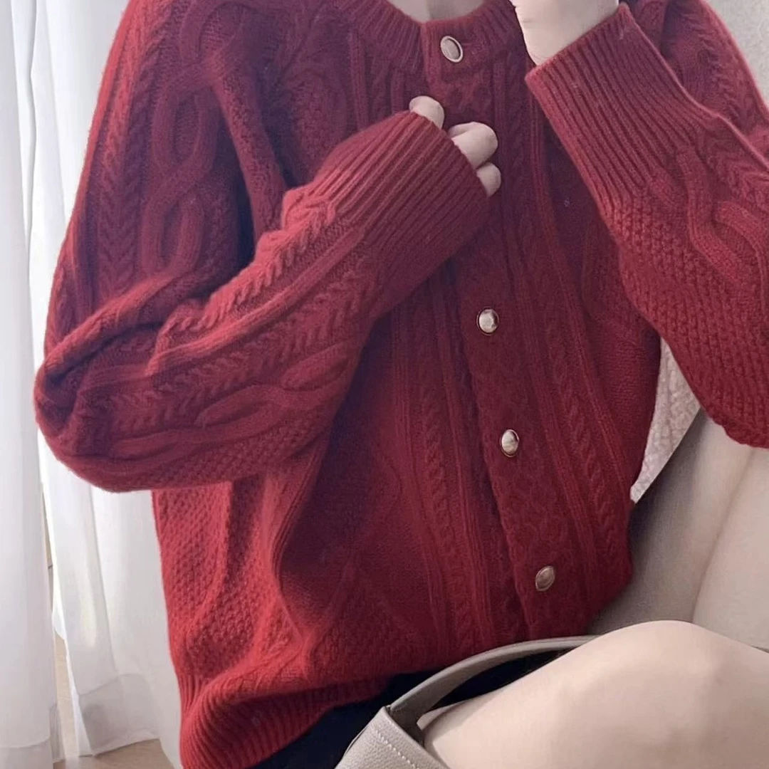 欧洲站重磅加厚8935时尚复古麻花新款