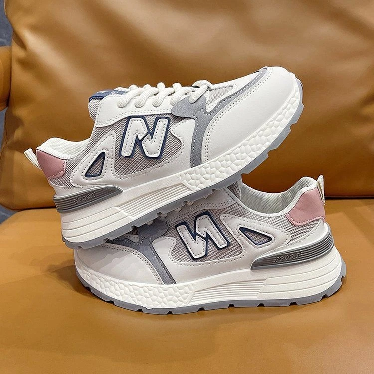 2025春夏新款透气舒适ins风网面增高时尚百搭休闲厚底运动女鞋A30