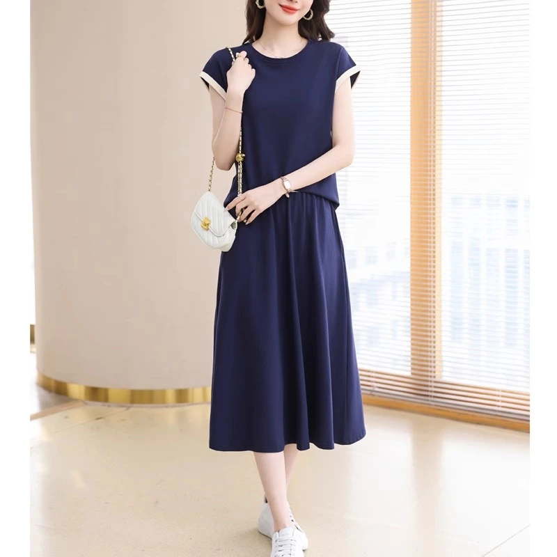 夏季套装女2025年新款时尚洋气爆款显瘦遮肉休闲运动半身裙两件套