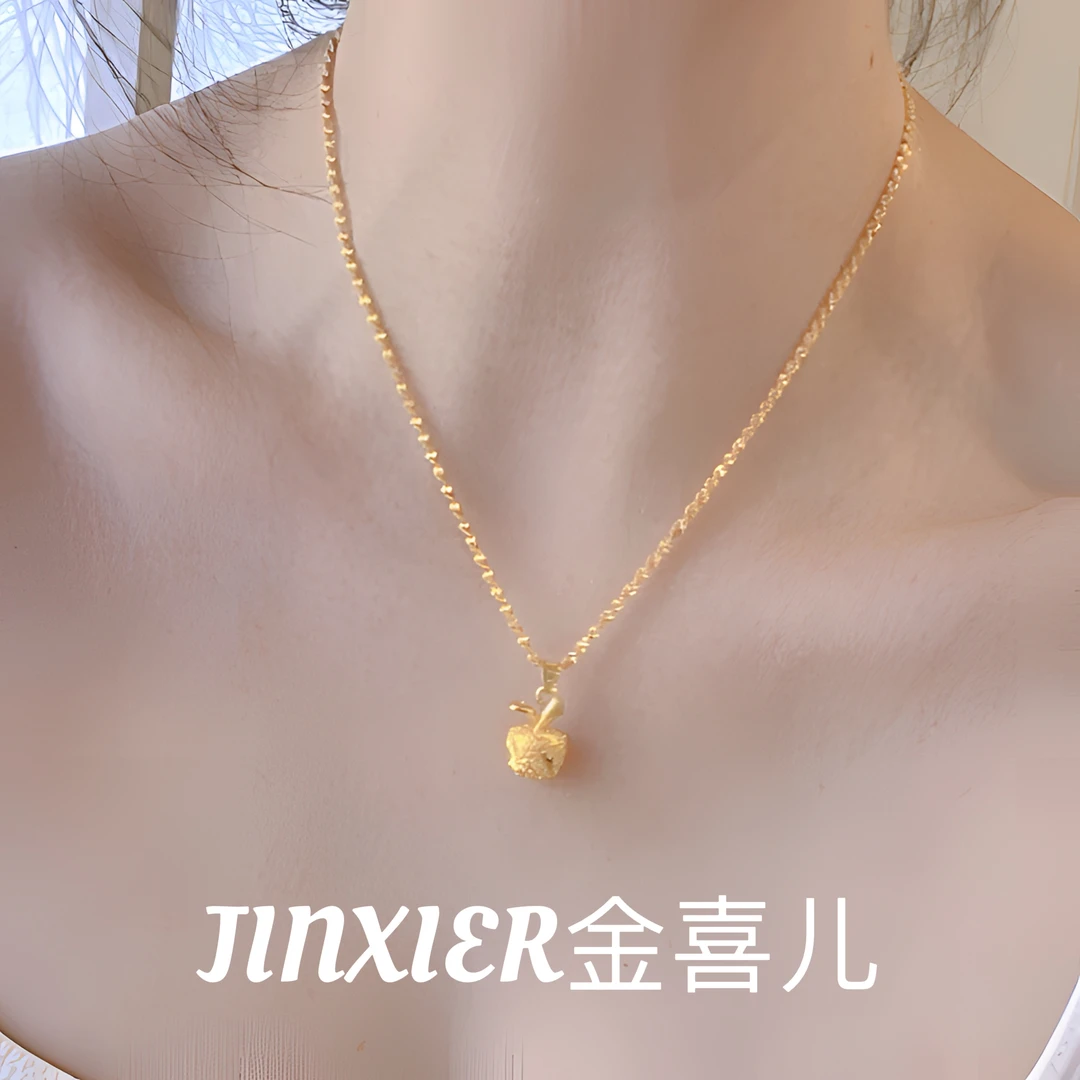 铜合金项链 平安果项链新国风时尚百搭款项链