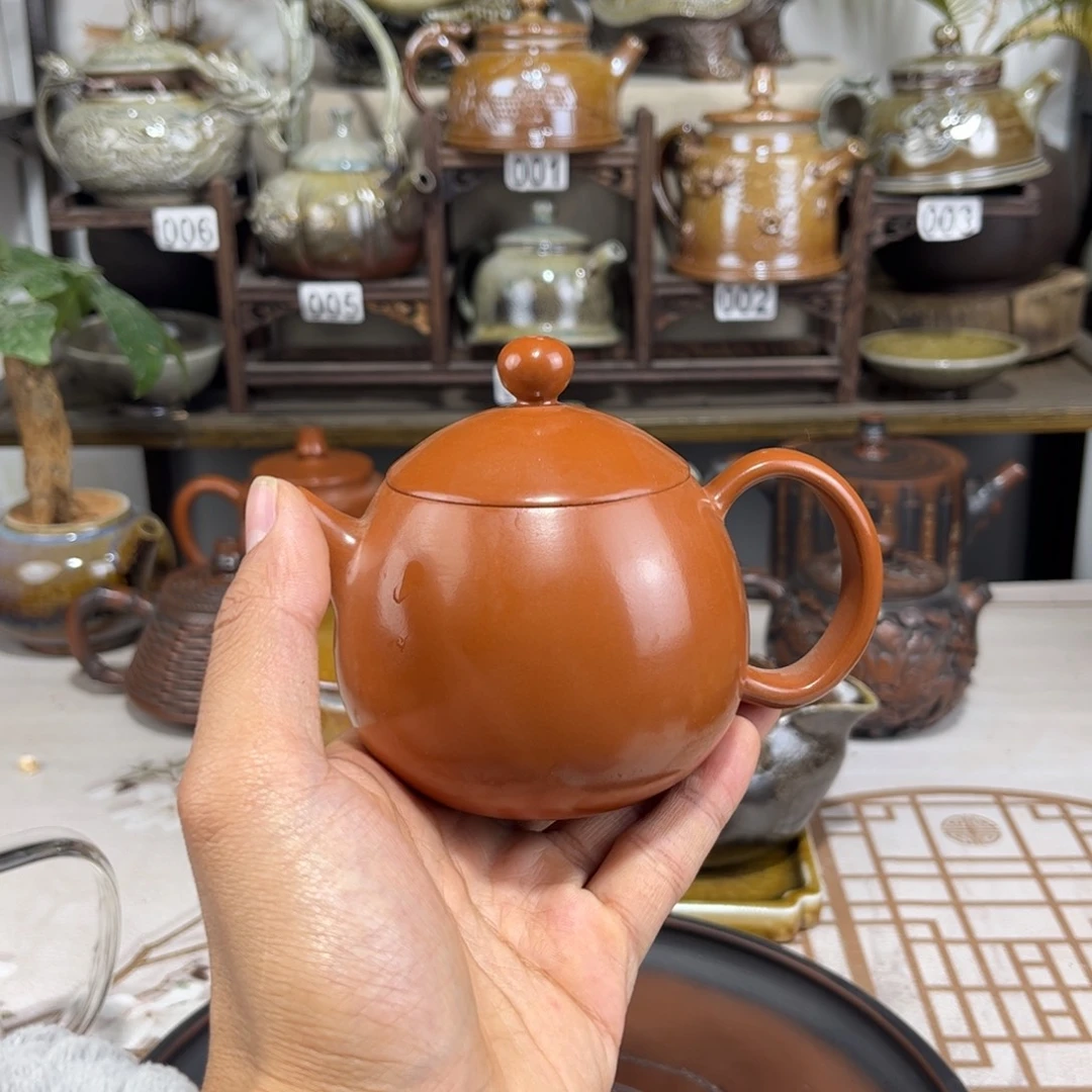 200cc建水紫陶复烧龙蛋壶