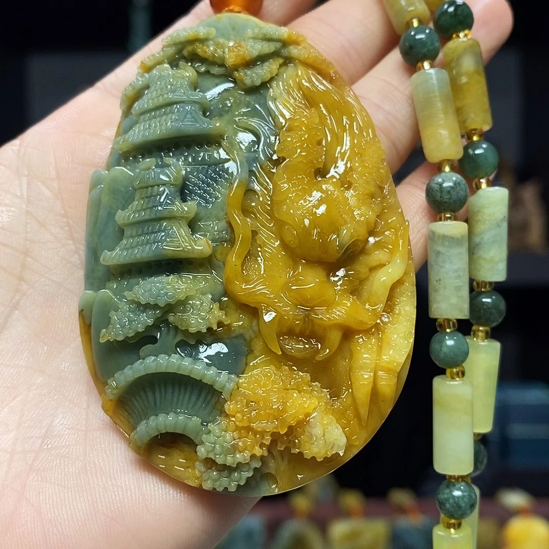 未镶嵌岫玉挂件吊坠