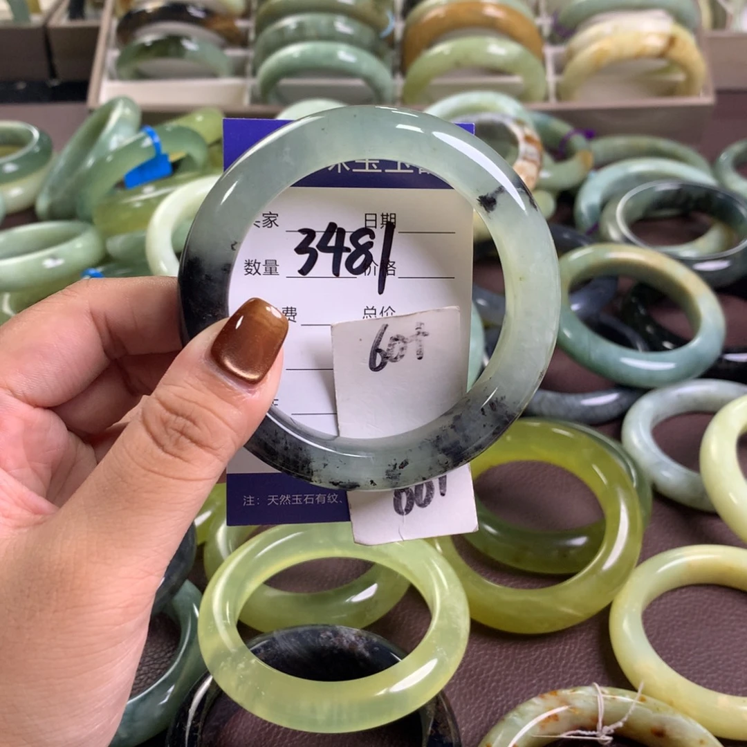 未镶嵌蛇纹石玉手镯3481