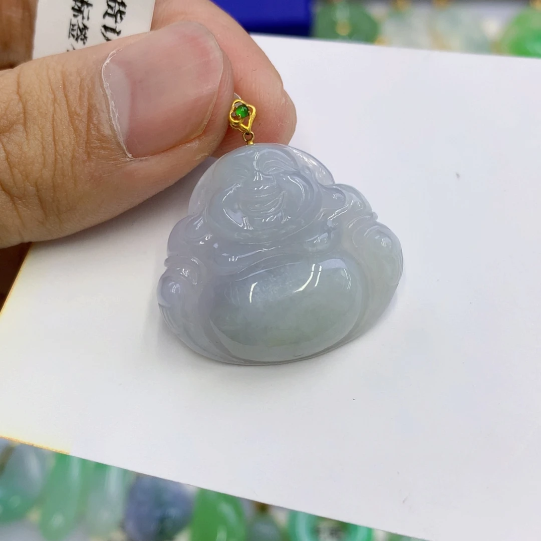 18K金镶嵌挂件翡翠翡翠