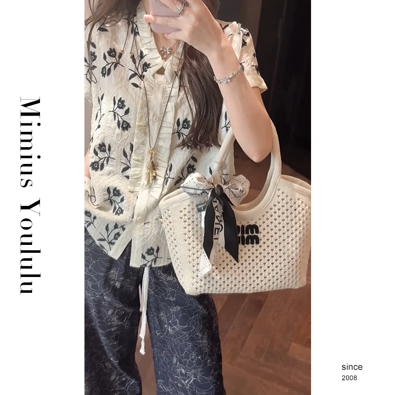 【mimius】Q 复古设计感气质碎花无袖上衣+印花长裤（松紧腰）G06012