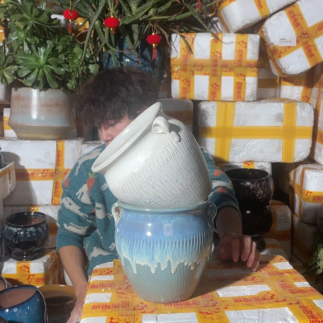 红陶宜兴紫砂花盆