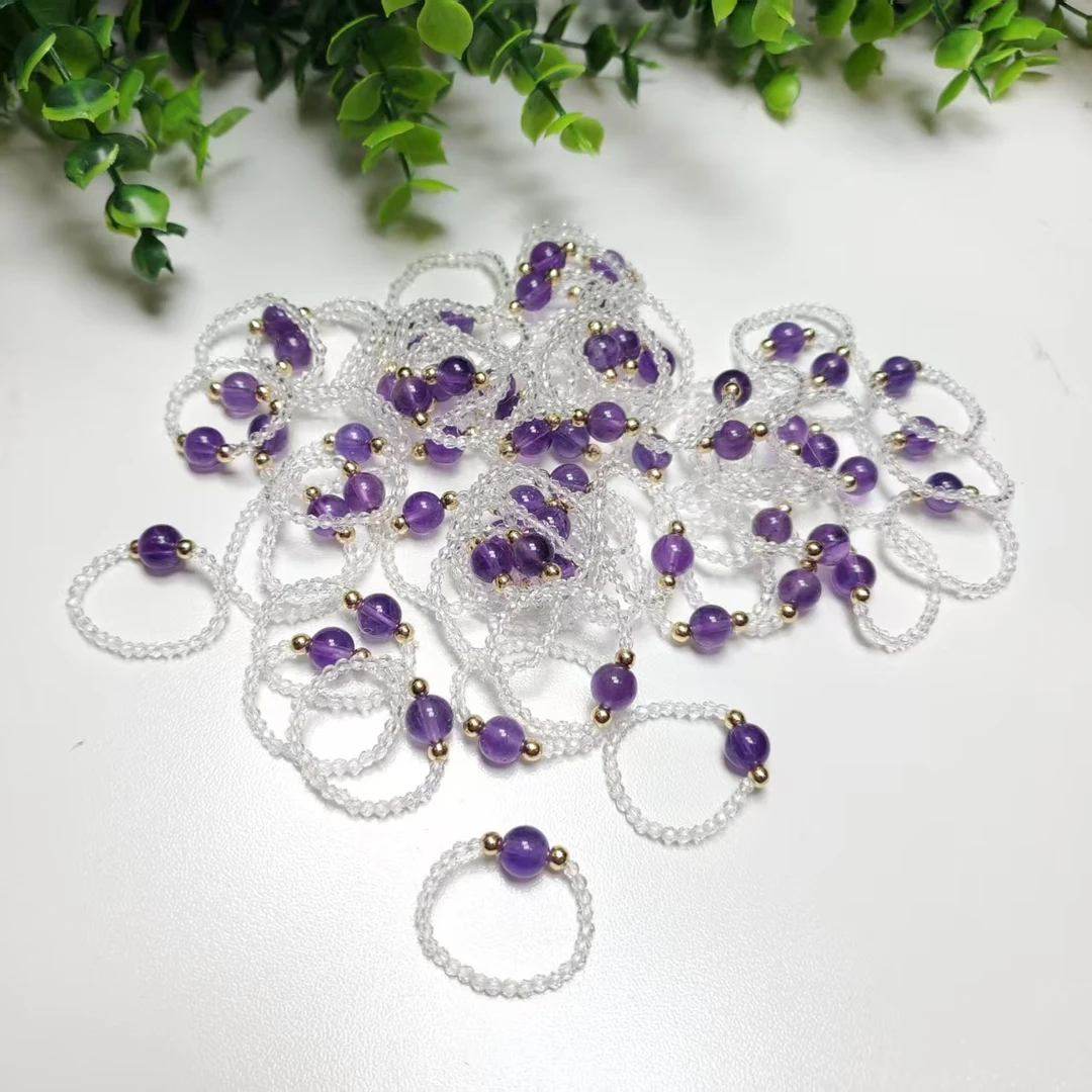 Q331【赵小姐】时尚百搭天然紫水晶戒指多样式发其一