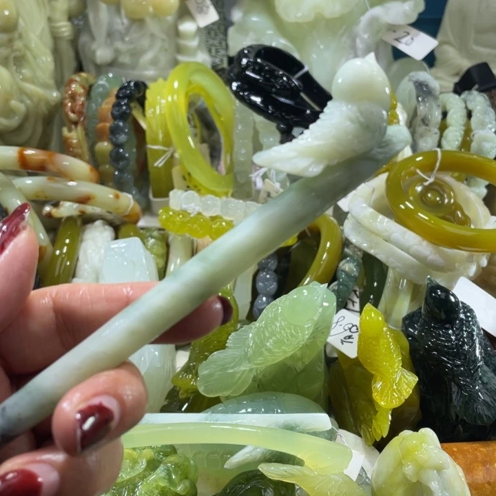 岫玉未镶嵌发簪发簪